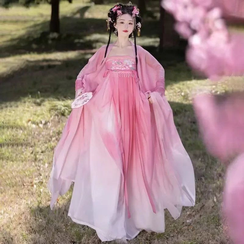 

Hanfu Dress Women Chinese Tang Dynasty Vintage Hanfu Cosplay Costume Gradient Pink&Purple Hanfu 2025 Hot Sale