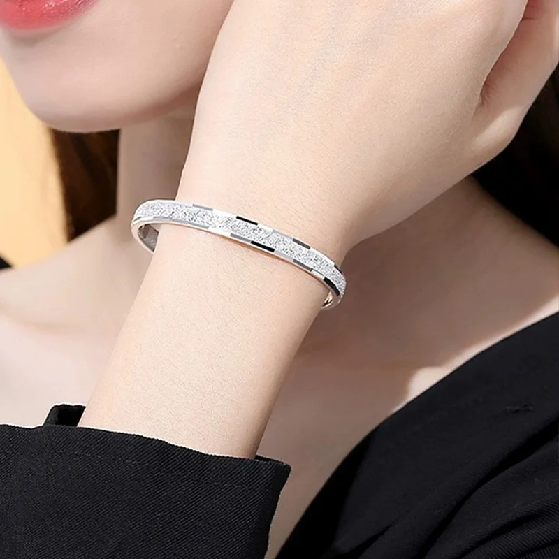 FASIFAN Sparkling Real 999 Pure Silver Star Bracelet Simple And Elegant Unisex Style Women'S Gift Exquisite Jewelry