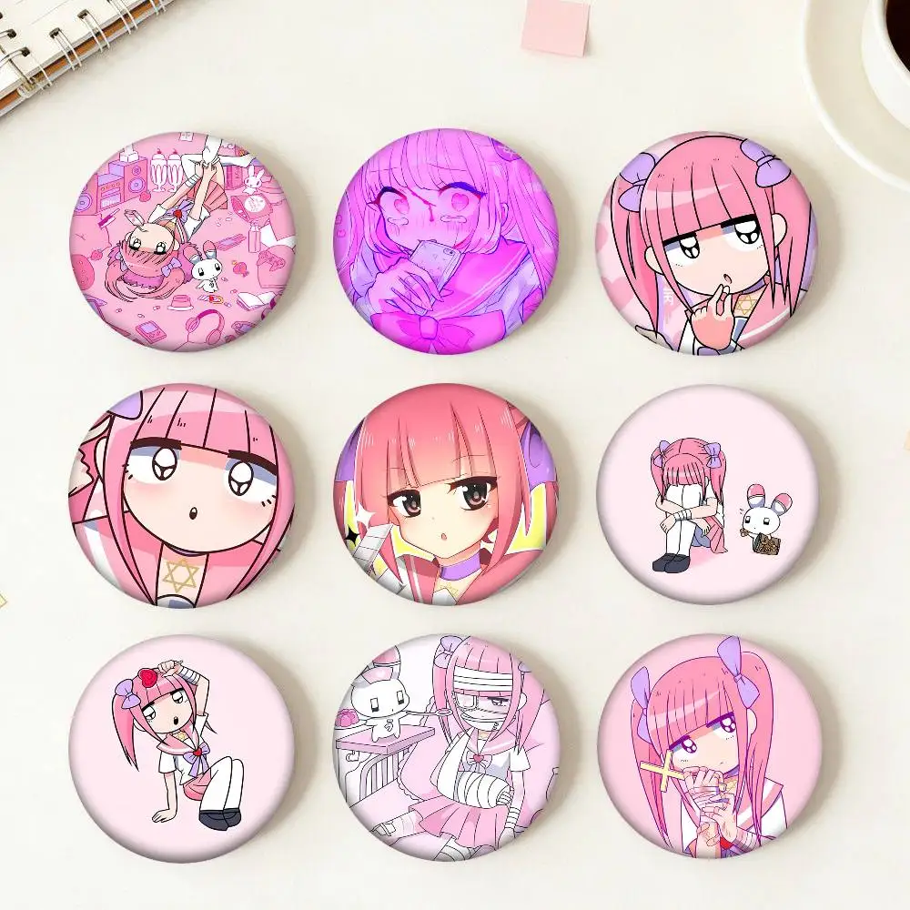Cartoon Menhera Chan Round Badge Creative Brooch Clothing Backpack Accessories Lapel Pin