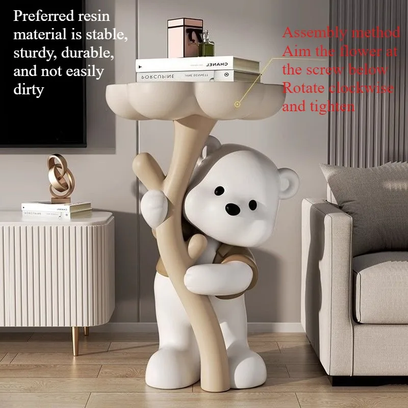 Bouquet Bear Coffee Table Living Room Decoration Large Floor High end TV Cabinet Sofa Side Table