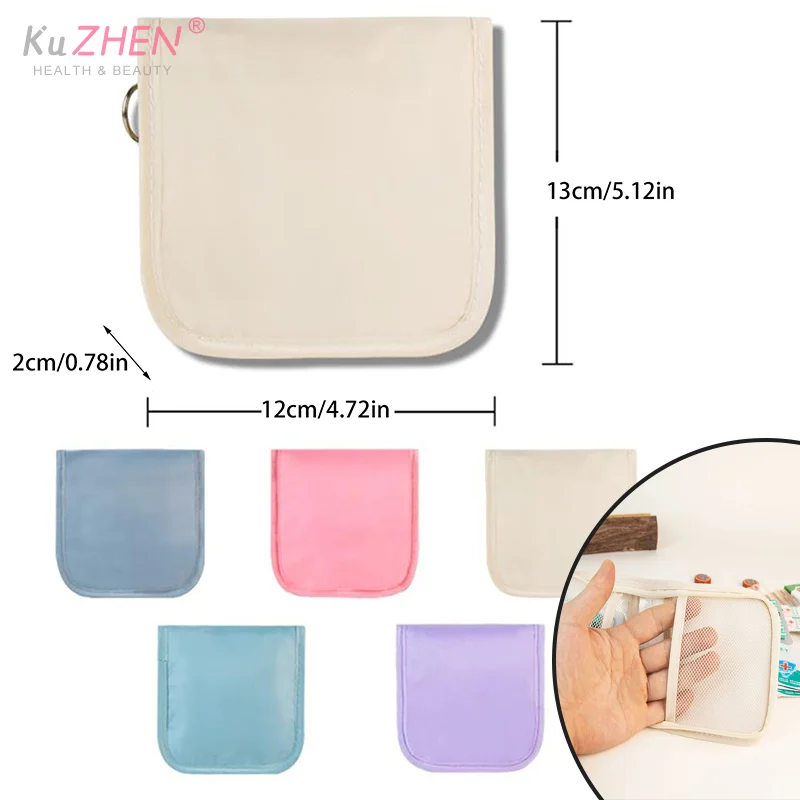 

1PC Polyester Mini Medical Pouch Portable Foldable Large Opening With Zip Sort First Aid Kit Outdoor Travel Essential StorageBag