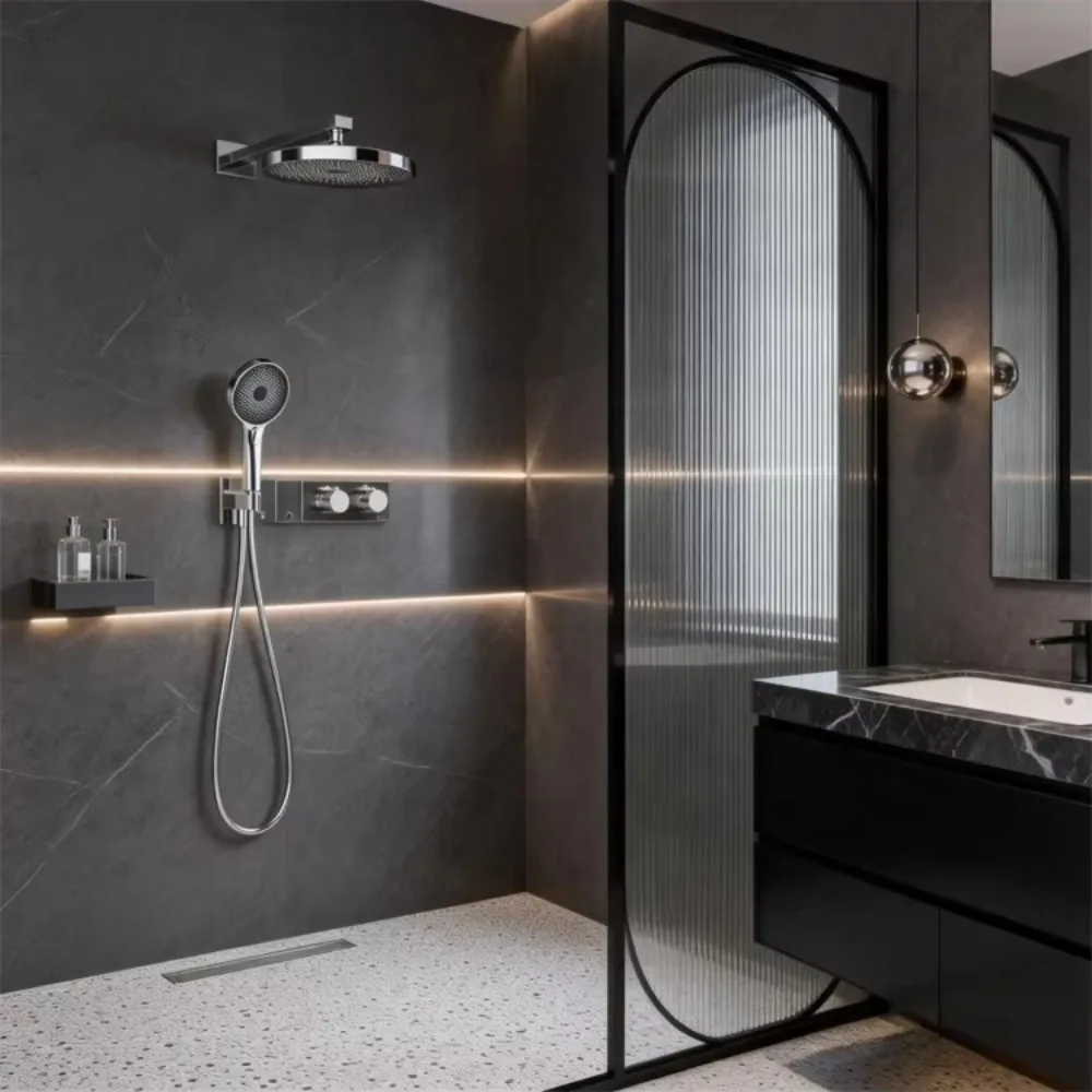 CE Concealed Thermostatic Shower Set Bathroom Mixer High Standard Brass Concealed Shower Set