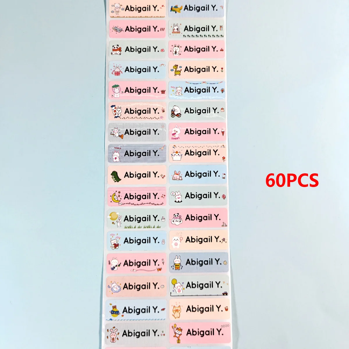 60pcs/120pcs/180pcs/240pcs Personalization Custom Text name Labels Custom Name Stickers For School Supplies Sorting Personalized