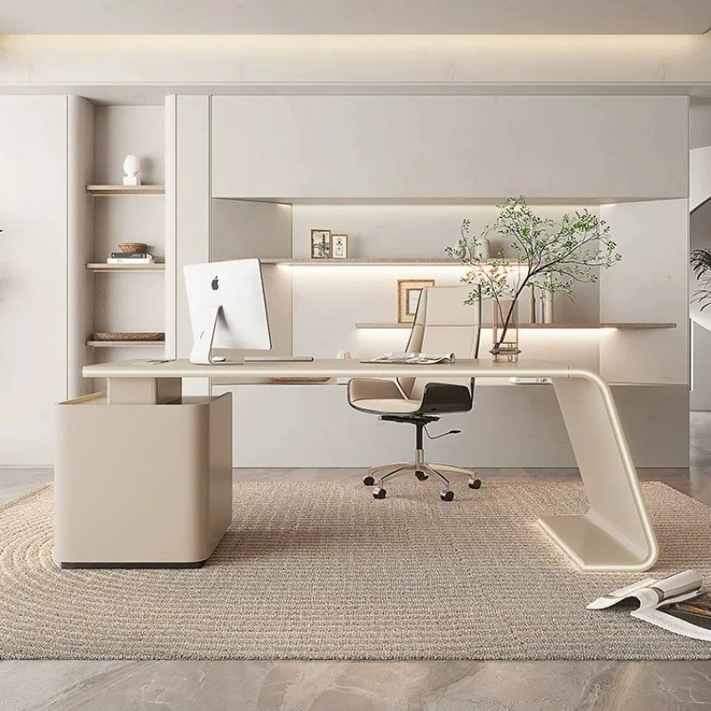 Luxury Aesthetic Office Table Organizer Drawers Executive White Office Desk Specialty Commercial Escritorio Oficina Furniture