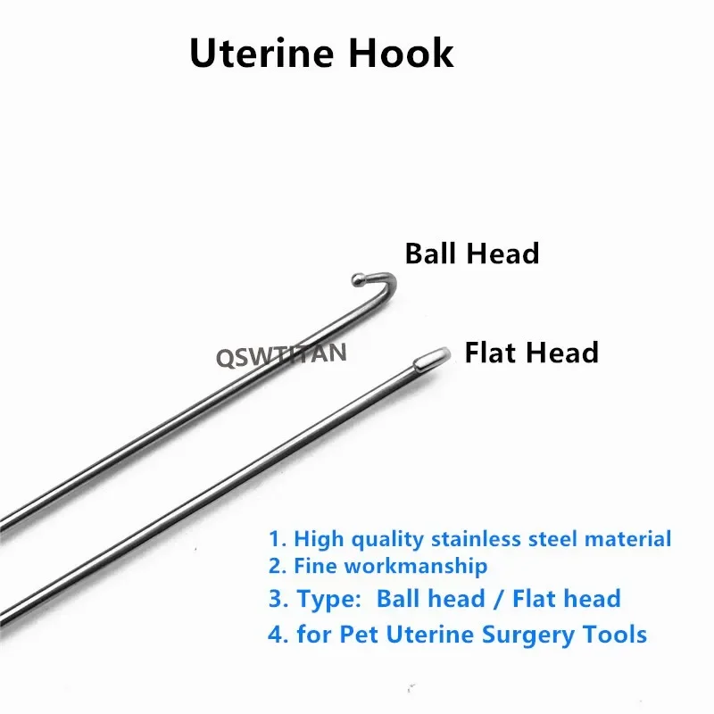 1pcs Uterine Hook Animal Ovariectomy Spay Snook Dogs Cats 170mm Veterinary Pet Orthopedic Instruments