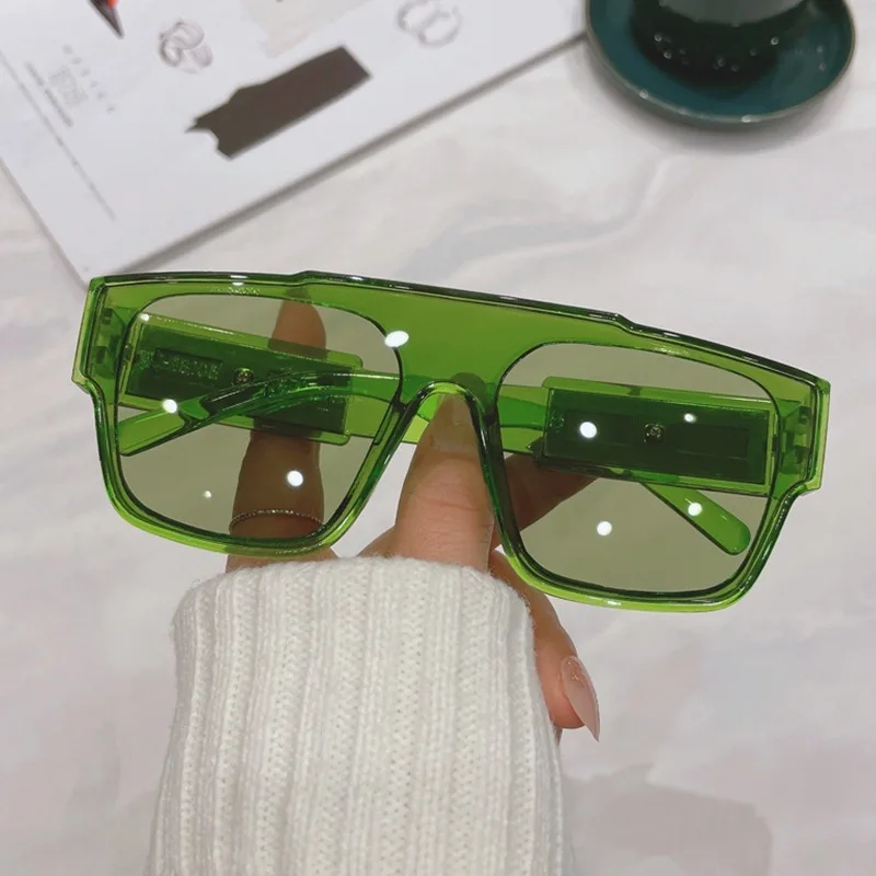 خمر المتضخم قطعة واحدة النظارات الشمسية النساء العلامة التجارية مصمم الأزياء النظارات الملونة الرجال حملق ظلال نظارات شمسية #2