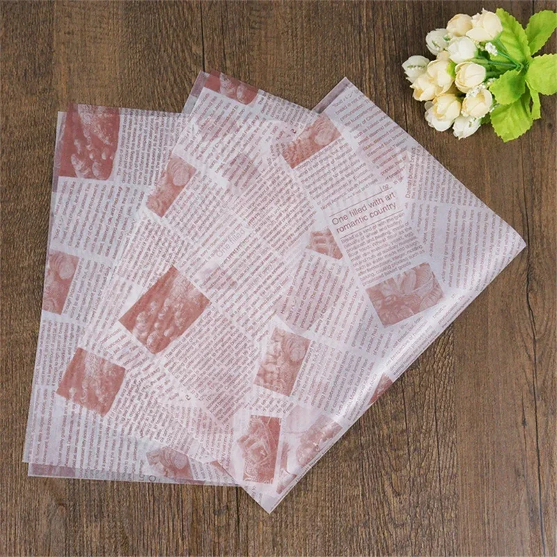 50 Sheets Food Wrapping Papers Grease Resistant Deli Paper Sandwich Hamburger Wrap Prevents Food Stains for Bread Sandwich