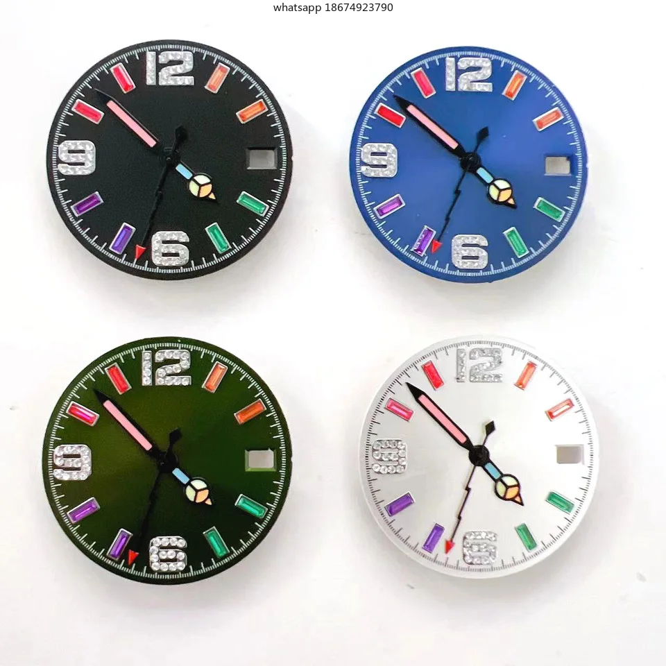 28.5Mm dial + needle, sun pattern rainbow scale, suitable for Japanese NH35/36/4R/7S