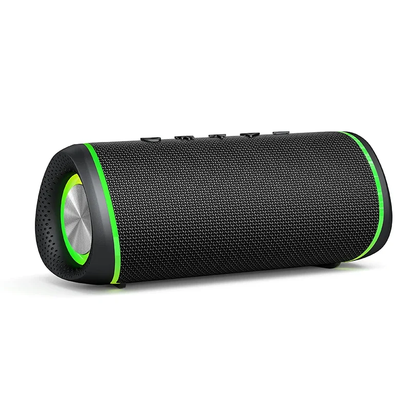 Alto-falante Bluetooth impermeável ao ar livre portátil, Qualidade de som HiFi de alta potência 16W, Subwoofer estéreo, Soundbar surround, Retroiluminação RGB