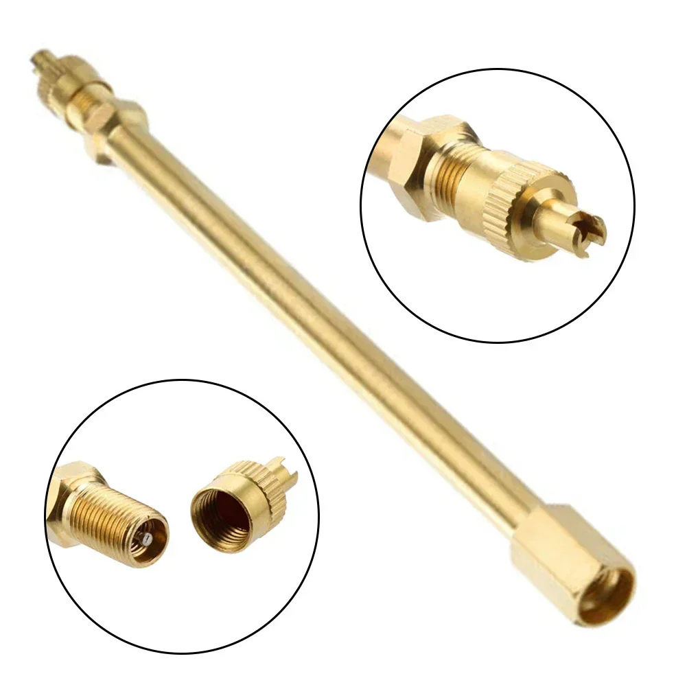 Valve Stem Extension Pole Tires Trucks Valve Stem Tool Valve Stems Autos Extension Rods Golden Length 100mm Car Acesssories