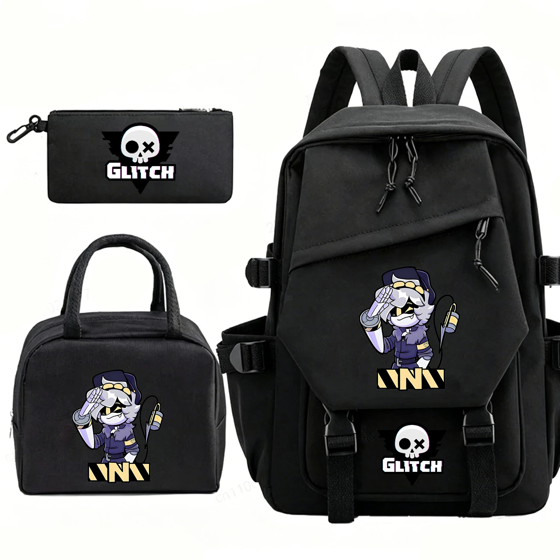 Murder Drones Anime Backpack Boys Girls Schoolbag Lunch Box Pencil Case 3pcs Set Students Bookbag Women Outdoor Travel Rucksack