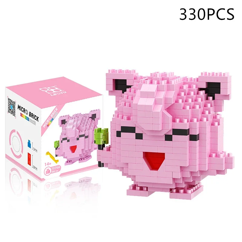 24pcs Pokemon Blocks Small Cartoon Building Block Pikachu Charizard Eevee Mewtwo Anime Assemble Action Pokemon  Model Dolls Toys