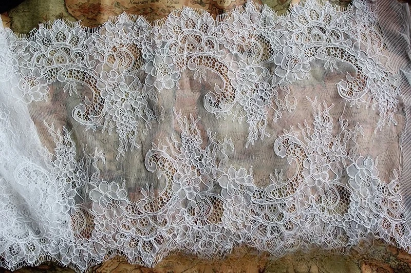 3 ياردة عالية الجودة رمش سيارة العظام الدانتيل، تستخدم لتزيين حواف فساتين الزفاف الكتف والحجاب الملحقات #2