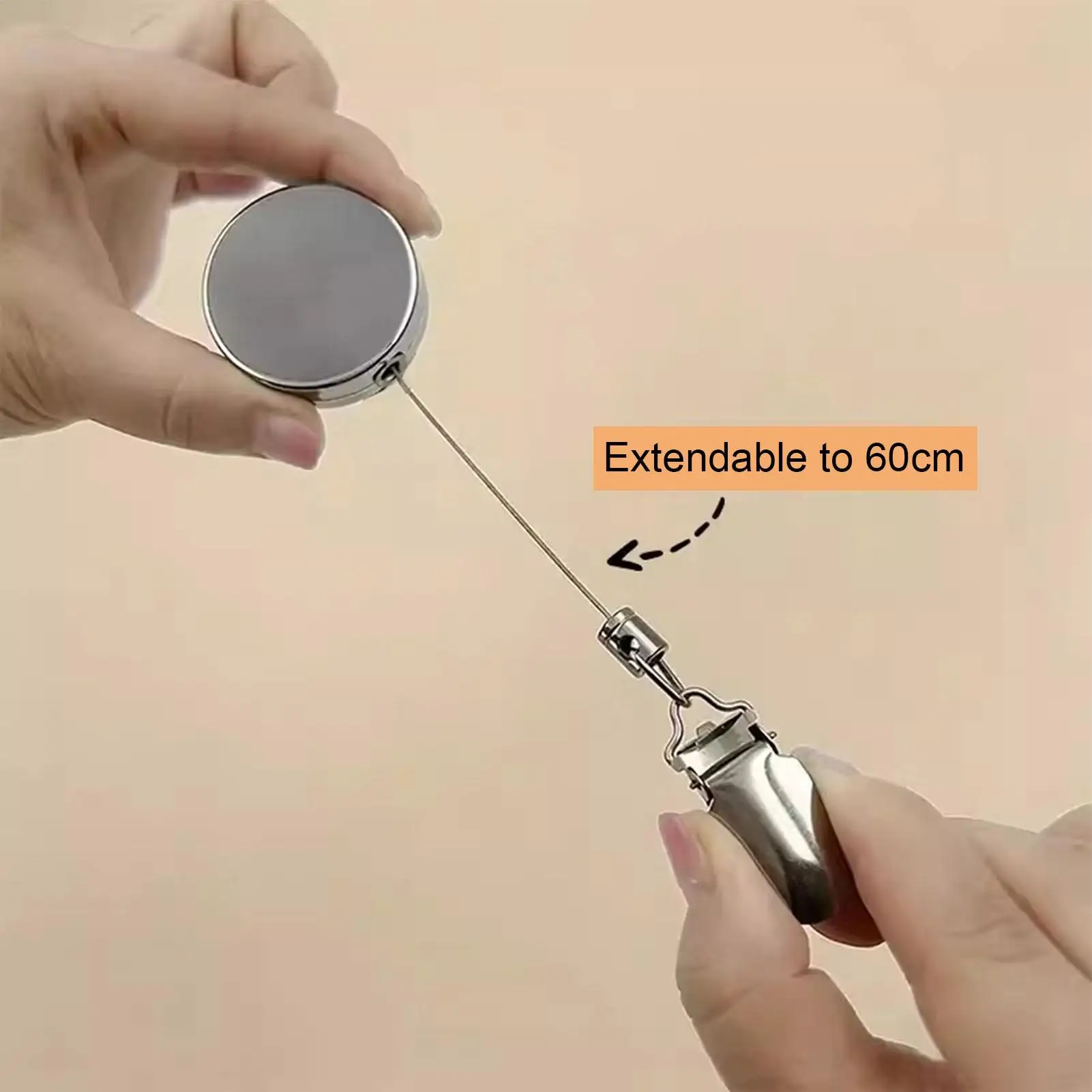 1 Stück Automatischer Ausziehbarer Handtuchhalter Ohne Bohren Selbstklebend Wandmontierter Handtuchhalter mit Edelstahl-Kabelklemme