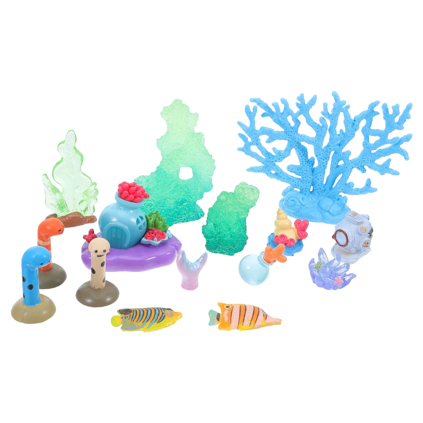 

15pcs Landscape Decoration Realistic Ocean Mini Resin Animals Aquarium Mini Resin Ocean Animal Figurines Accessories DIY Sea