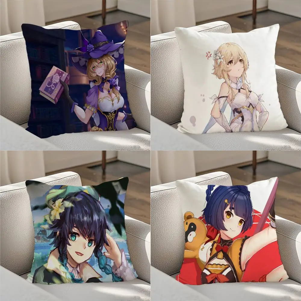 

Genshin ImpacT Pillow Case Luxury Double-sided For Car Pillows 45x45 Cushions Cover Home And Decoration Sofa Pillowcase 50x50