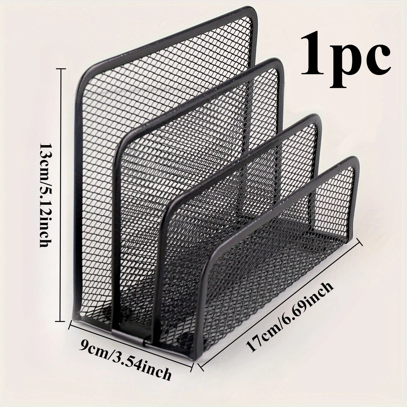 Multifunctional Office Desk Organizer Set - Metal Mesh File Rack, Letter Holder, Multi-Tier Bookshelf, Envelope and Card Stand