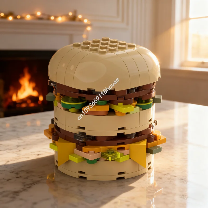 

174 шт. MOC большой Mac Burger Town, классическая городская модель, рождественский подарок, строительные игрушки, блоки, идея, образовательный кирпич, детский день рождения