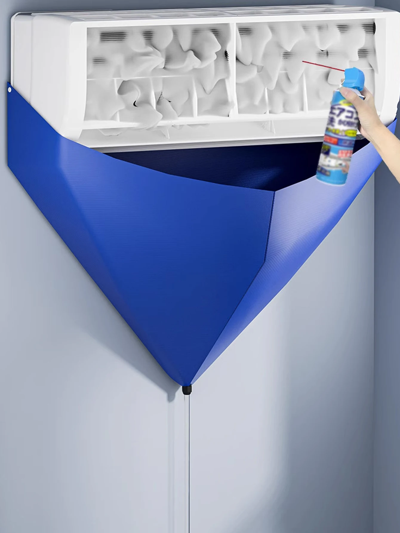 Universal Air Conditioner Cleaning Kit 4-Piece Leak-Proof Water Collection Bag Cover Tool Set for Split Wall Mounted Indoor1-2HP