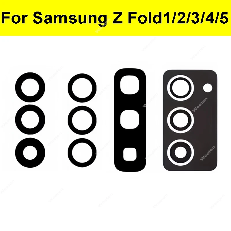 Rear Camera Lens Glass For Samsung Galaxy Z Fold1 2 3 4 5 Back Camera Glass Lens With Ahesive Sticker Replacement Repair Parts