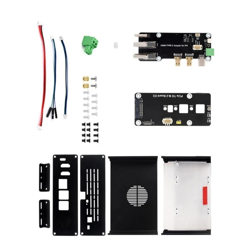 Erweiterbares Aluminiumgehäuse für RPi 5-Board mit PCIE-Erweiterungsmodul