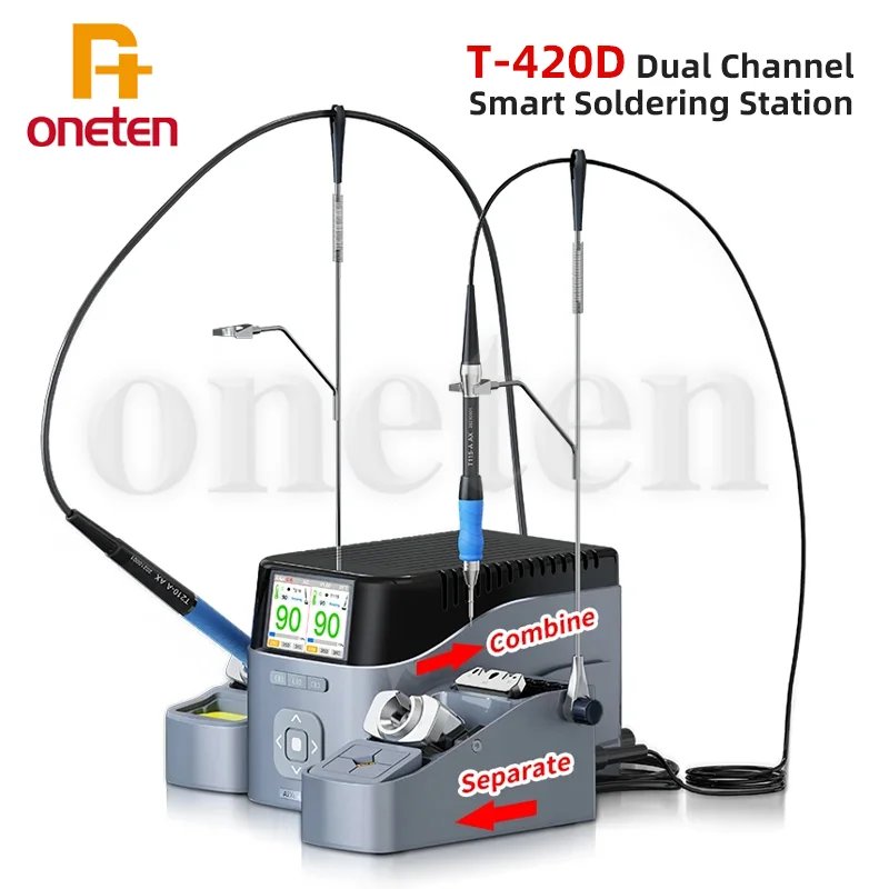 AIXUN T420D 200W Intelligent Double Welding Station With T210 T115 T245 Handle Electric Soldering Iron Repair Solder Tools