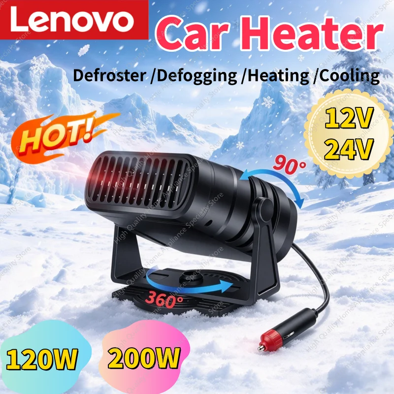 Lenovo 12V/24V Tragbarer Fahrzeug-Autoheizer Winter Windschutzscheiben-Entfogger Entfroster Auto-Innenraum-Heizlüfter Doppelfunktions-Wärmer – Detail 1