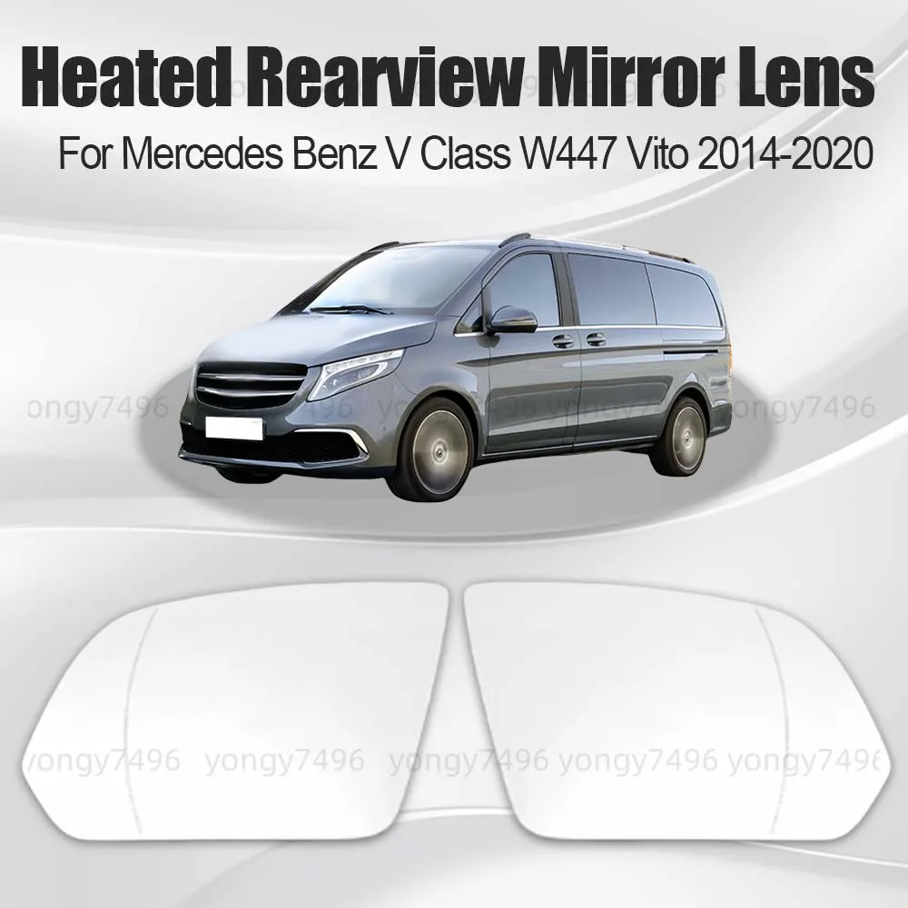 

Car Wide Angle Heated Rearview Mirror Lens For Mercedes Benz V Class W447 Vito 2014-2020 Car Rearview Accessories Mirrored Glass