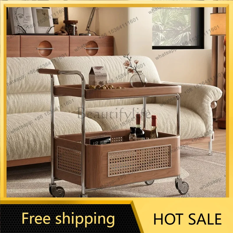 XX. Medieval solid wood trolley sofa storage rack