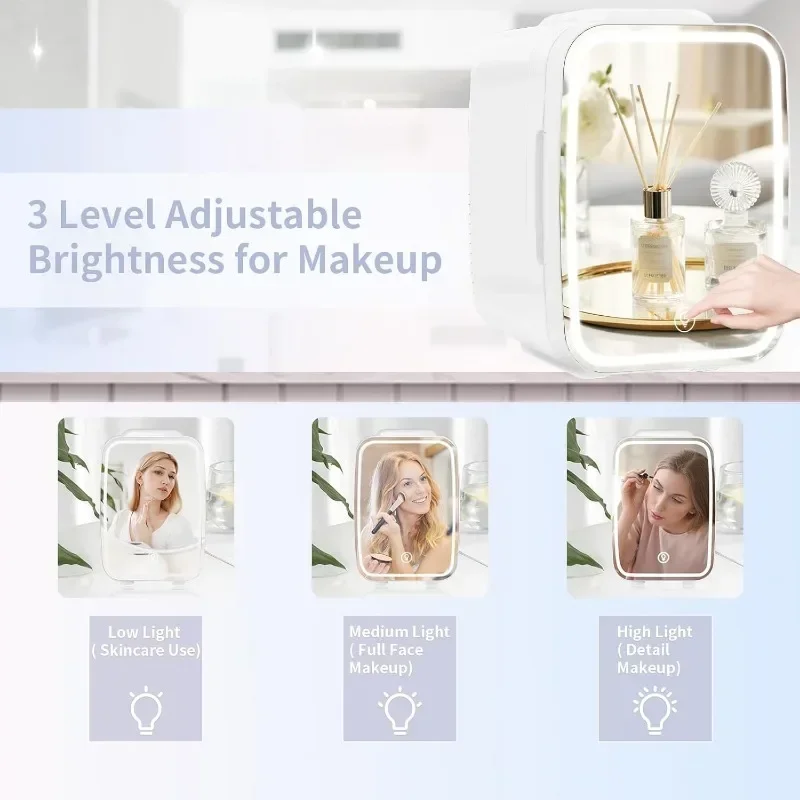 Mini Skincare Fridge Cans Cooler  Portable Small Refrigerator for Bedroom Vanity Office Car Portable Appliances