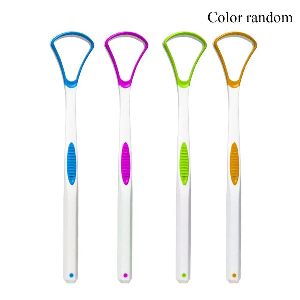 1-4PC Dual Uses Tongue Scraper Cleaners Reusable Oral Health Cleaning Brush Hygiene Care Toothbrush Mouth Fresh Breath Scraping　