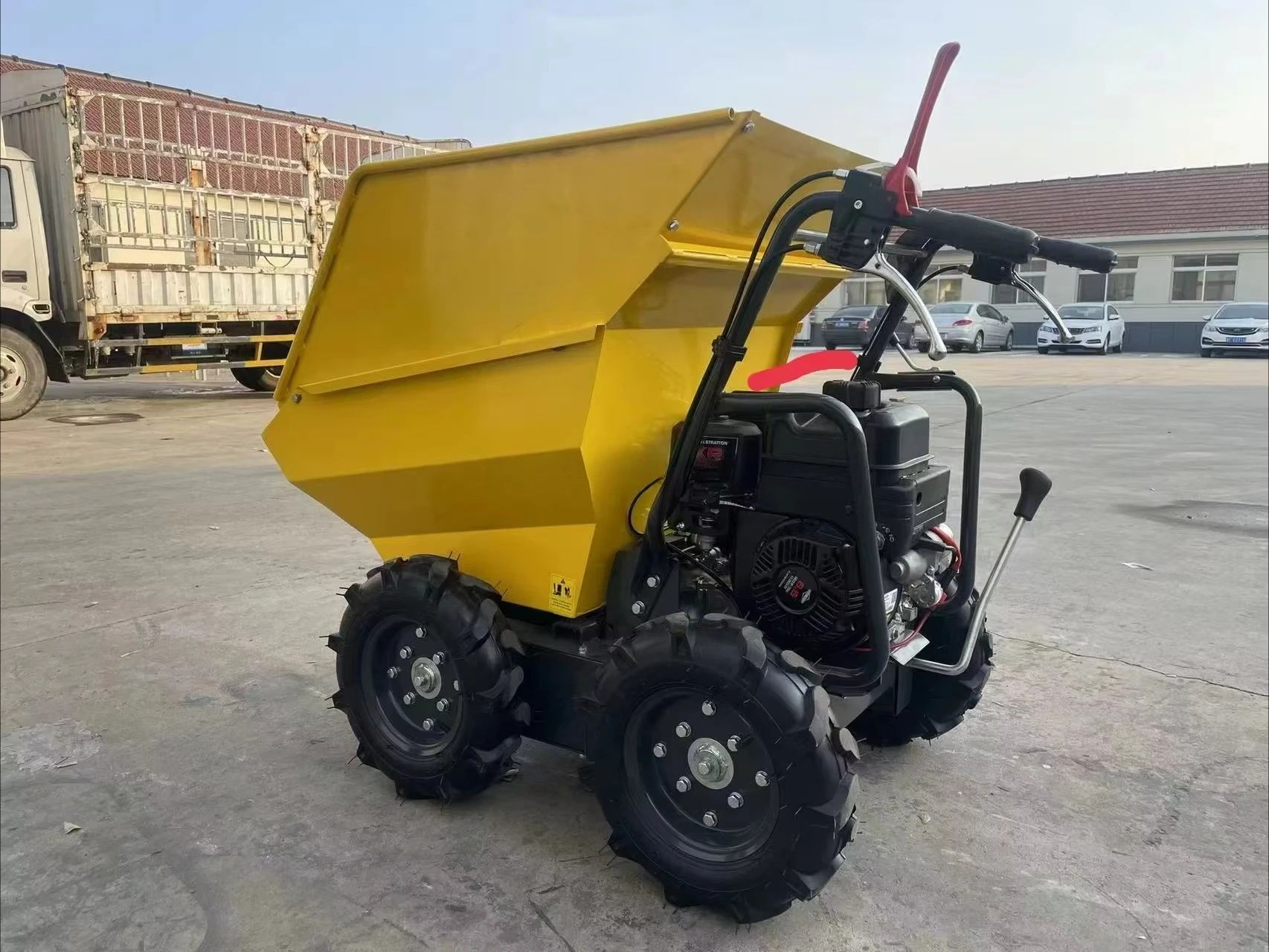 300KG Load Capacity 9hp  Motor Powered 4x4 Wheel Drive Garden  Cart