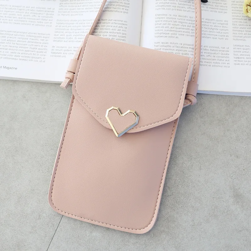 Bolsa de couro PU crossbody pequena para mulheres, bolsa para celular, carteira para smartphone, alça de ombro, embreagem monocromática, embreagem casual