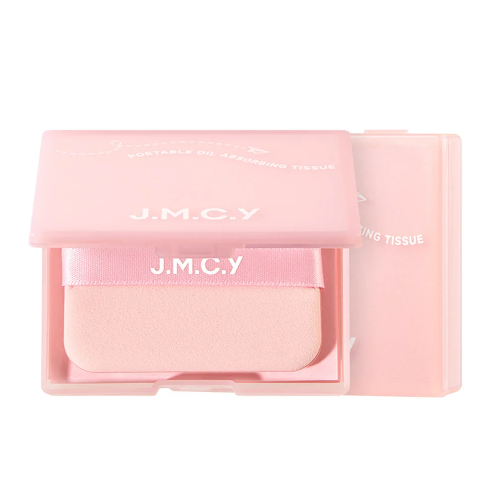 With Puff Oil Control Blotting Paper Compact With Mirror Face Shine Remover Lightweight 3-in-1 Blotting Paper for Daily Use