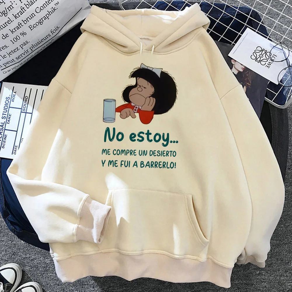 Mafalda hoodie clothes for teens Japanese streetwear pattern funny harajuku girl pullover tracksuits youthful trendy athleisure