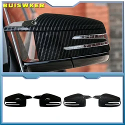 1 Pair Glossy Black For Mercedes Benz W176 W246 W212 W204 C117 X156 X204 W221 C218 Rearview Mirror Cover Caps Sticking