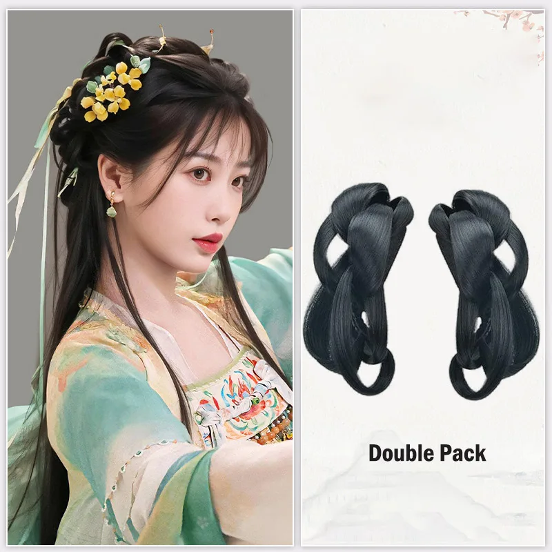 Chinese TV Love Game in Eastern Fantasy Ancient Hanfu Hairstyle Bow Wig Yong Ye Xing He Ling Miaomiao Hairpins Hair Sticks Clips