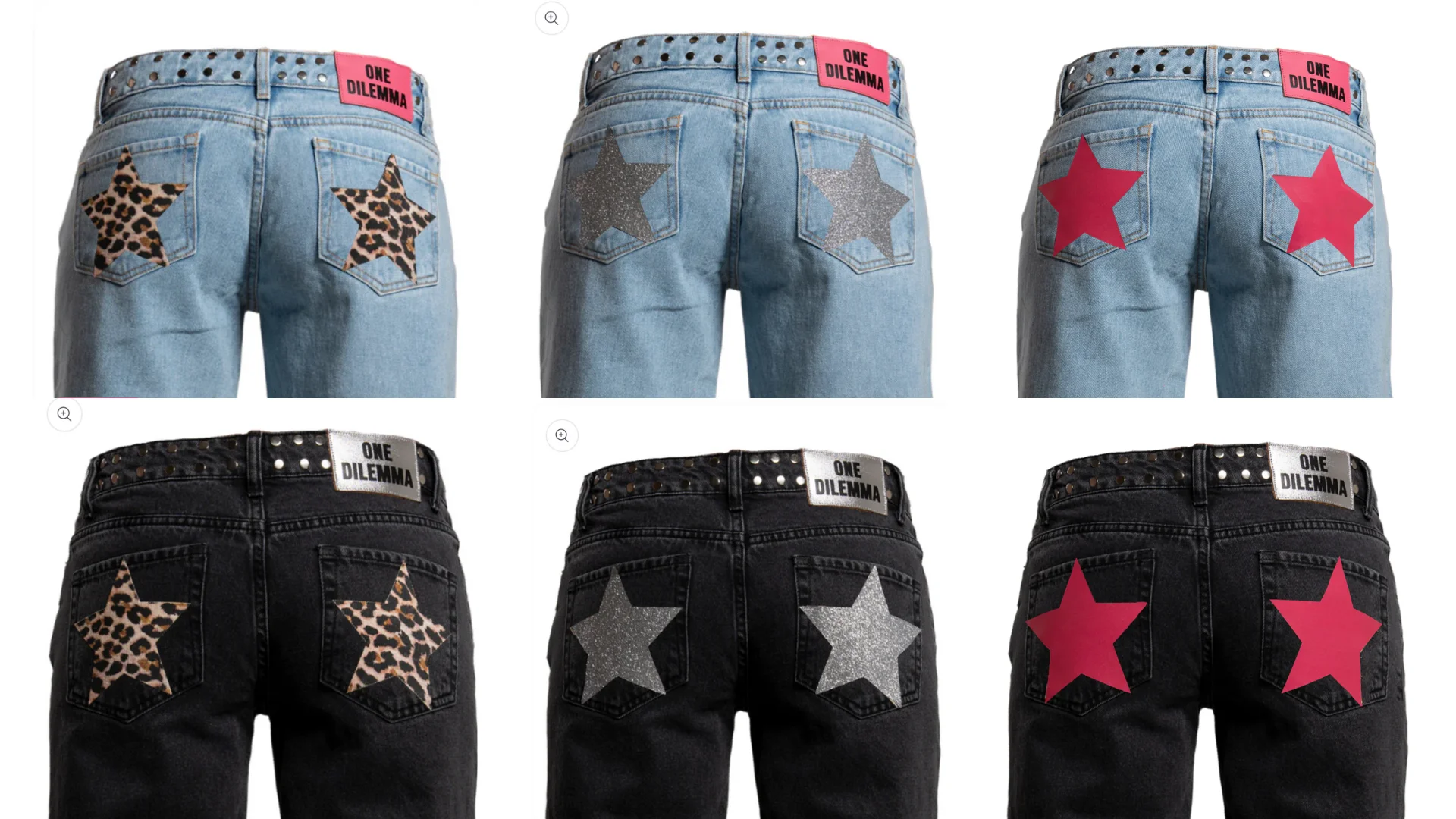 جينز مطرز بالترتر الوردي على شكل نجمة واسعة الساق جينز واحد Dilemma عالي الخصر Harajuku ريترو Y2k فضفاض سروال مستقيم للنساء