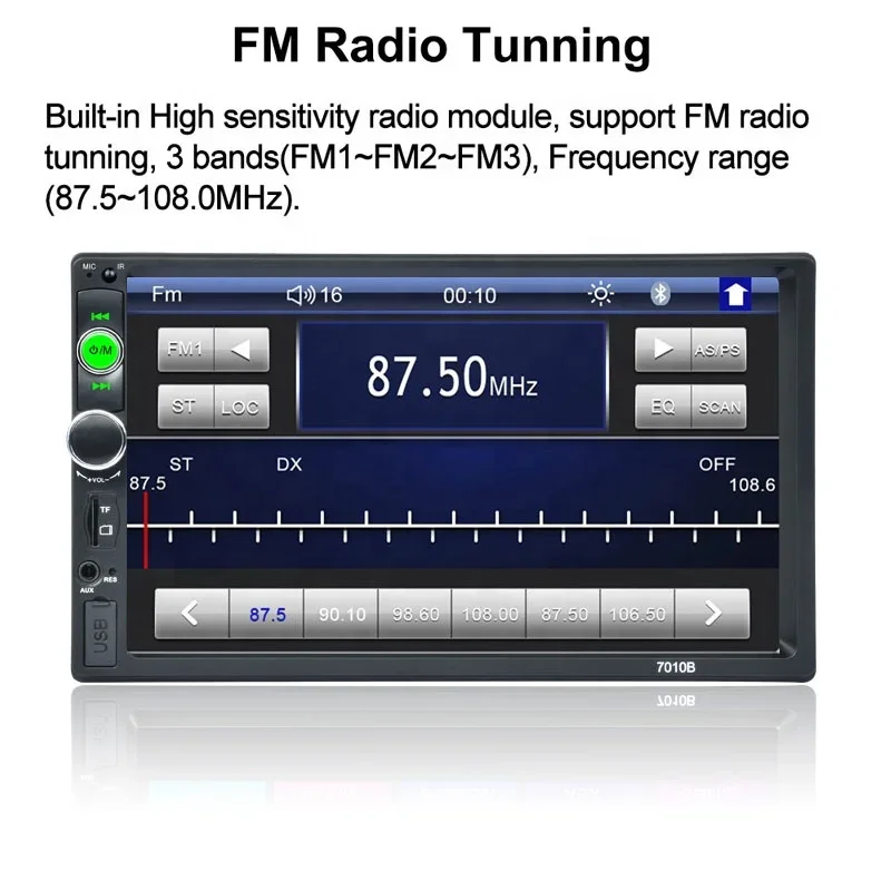 

Universal 7 Inch Touch Screen Car Audio MP5 Player 2 Din Mirror Link Remote Control Auto Music Stereo 7010B