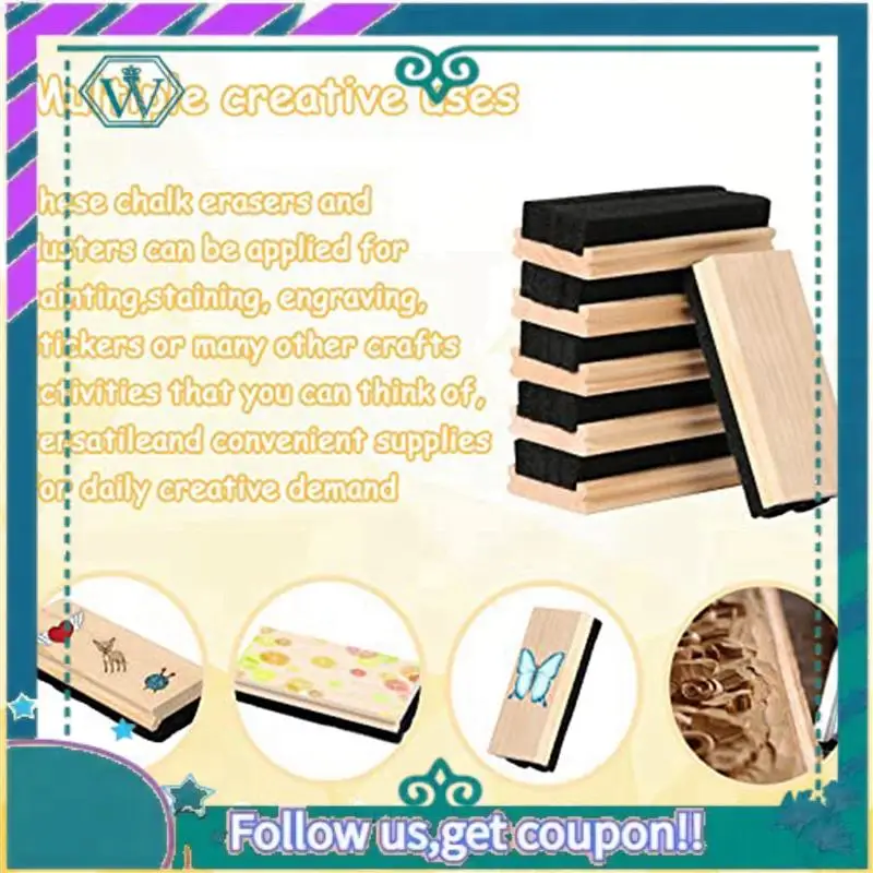 A75Q-40 pacote de borracha de quadro-negro borracha de feltro de lã borracha de giz de madeira sem poeira limpador de borracha de quadro-negro para crianças professores