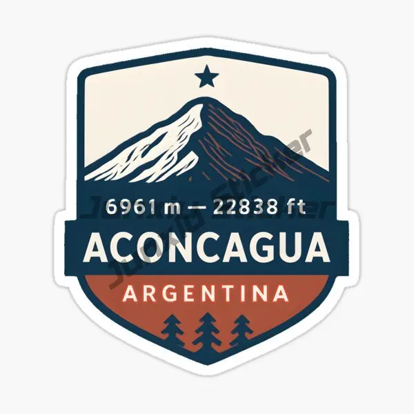 Argentina Aconcagua, The Highest Peak in South America 6961 Meters Climbing Travel Commemorative Laptop Helmet Decorative Decal