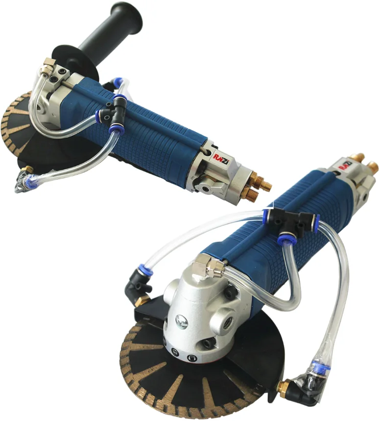 Pneumatic Wet Stone Cutter Air Cutter Rear Exhaust for Granite Marble Quartz Concrete Tile 5in 125mm 650W 10000RPM M14 5/8-11