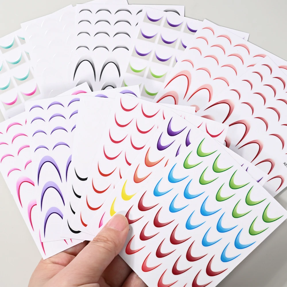 Autocollants pour Nail Art français dégradé, 12 pièces, encre floraison, ligne ondulée, bande, curseur auto-adhésif, décalcomanies ombrées, décoration de manucure, DIY bricolage