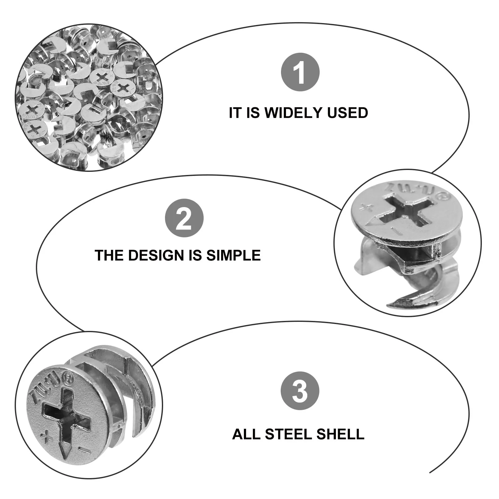 

50pcs Furniture Connecting Cam Iron Connector Zinc Alloy Hardware Lock Nut Cabinet Fastener Drawer Baby Furniture