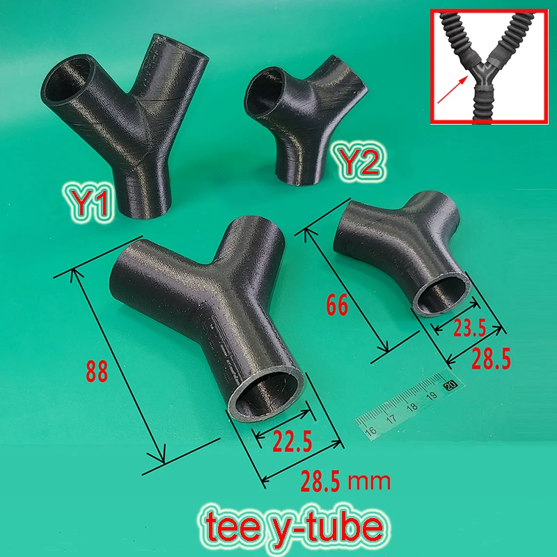 Y1/Y2 Tee pipe y-tube joint Gas mask Breathing tube flow connector three-pronged ventilation airway industry Mask fitting