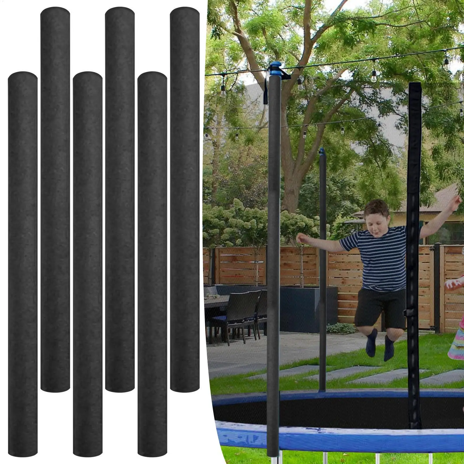 6 Stück Trampolin-Schutzhüllen, Schaumstoffhüllen, Ersatz-Trampolin-Schutzstangen, Abdeckungen, Polsterungen für Sicherheitsschutz
