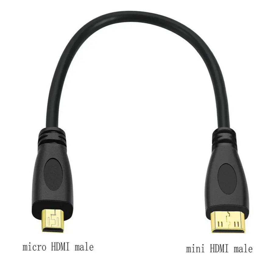 Micro HDMI Mini HDMI-kompatybilny z Micro HDMI przewód połączeniowy HD wideo Mini HD przewód do konwersji 0.3m 1m 1.8m