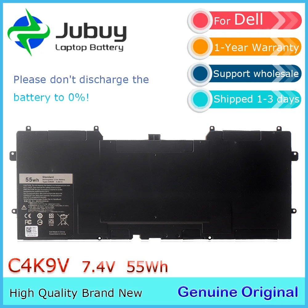 C4K9V 7.4V 55Wh/47Wh Original Laptop Battery for Dell XPS 13 9333 L322X L221x 3H76R Y9N00 0Y9N00 489XN PKH18 Series