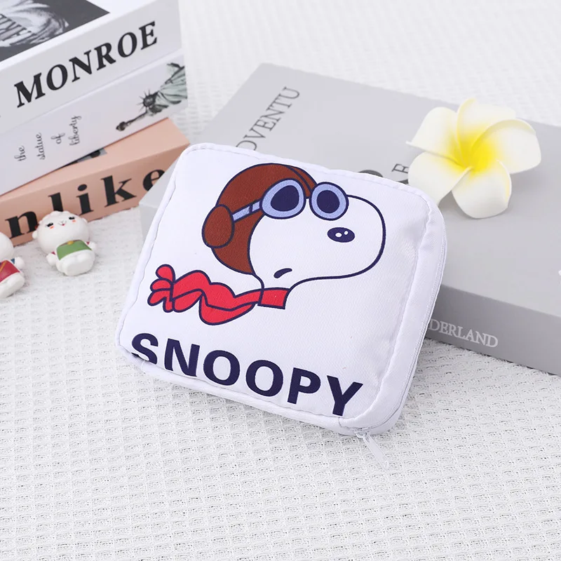 Snoopy Women\'s Tampon Storage Bag Cute Animation Girl Sanitary Pad Pouch Napkin Cosmetic Bags Portable Tampon Holder Organizer