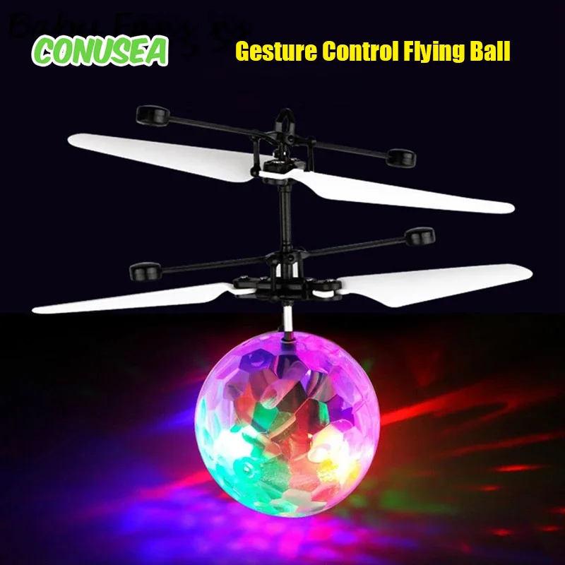 Gesture Control Flying Ball Toys Electric Float Flight Balls Light Electronic Infrared Induction Aircraft Helicopter for Boys